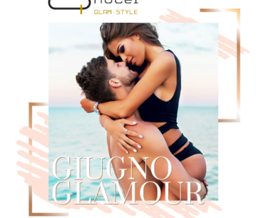 Romantic couple by the sea for June Glamour at hotel.